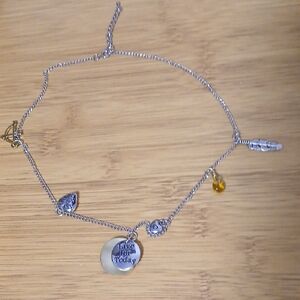 Silver and Gold Charm Necklace Fashion Jewelry.